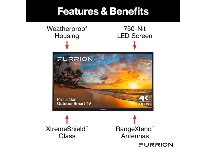 75" Furrion FDUP75CSA-CA Aurora Partial-Sun 4K LED Outdoor Smart TV