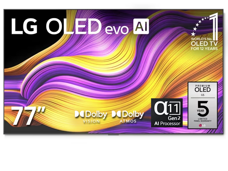 77" LG OLED77G5WUA OLED Evo AI G5 4K Smart TV 2025