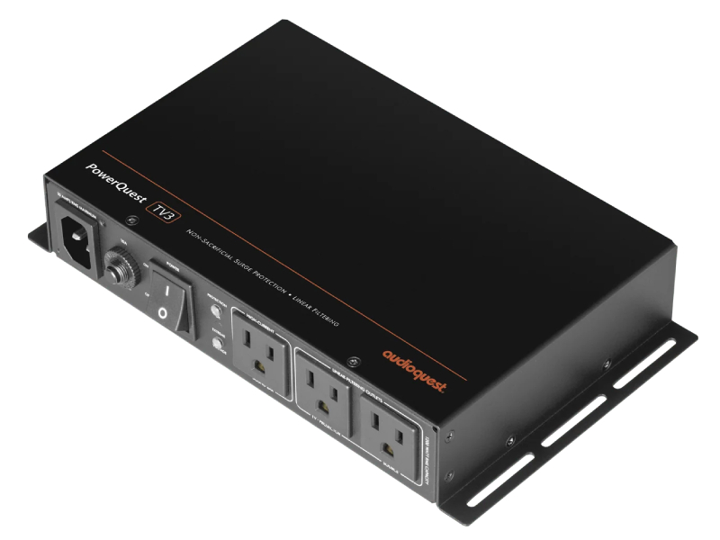 Audioquest 3-Outlet Non-Sacrificial Surge Protector for Wall-Mounted TVs - PowerQuest TV3