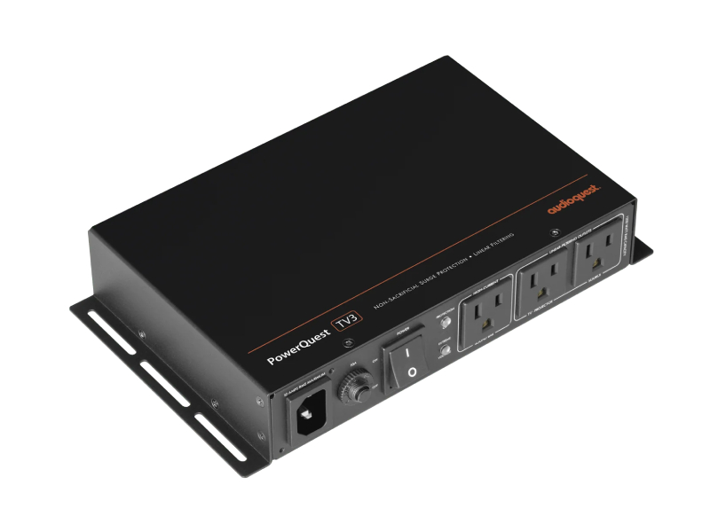 Audioquest 3-Outlet Non-Sacrificial Surge Protector for Wall-Mounted TVs - PowerQuest TV3