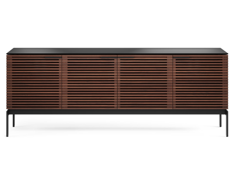 BDI Corridor SV 7129 Four Door TV Stand With Remote-Friendly Doors In Chocolate Stained Walnut - BDICORR7129CHOC