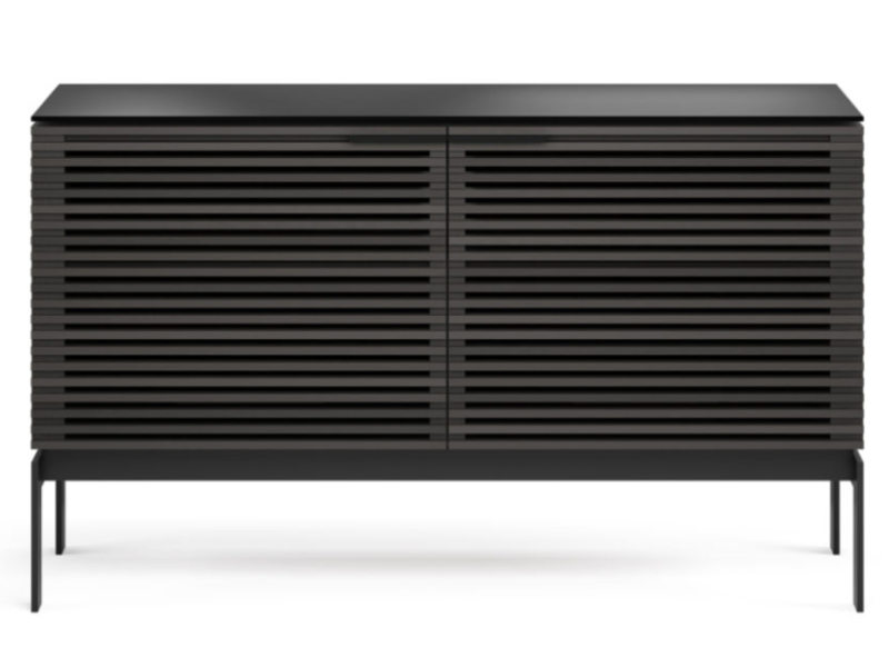 BDI Corridor SV 7128 Two Door TV Stand In Charcoal Stained Ash - BDICORR7128CHAR