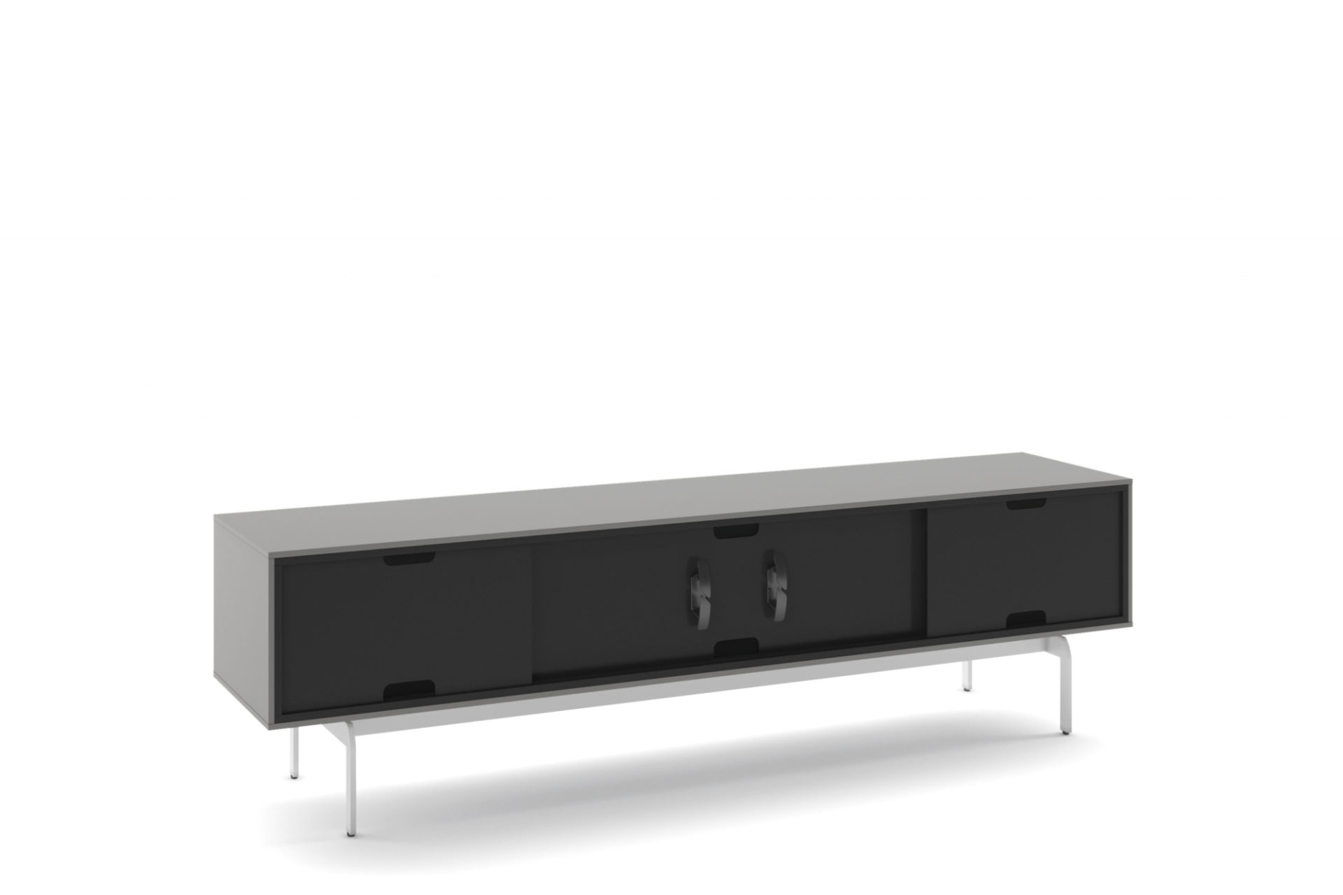 BDI Align 7473 Modern Low Profile TV Stand With Console Base In Fog Grey - BDIAL7473COFOG