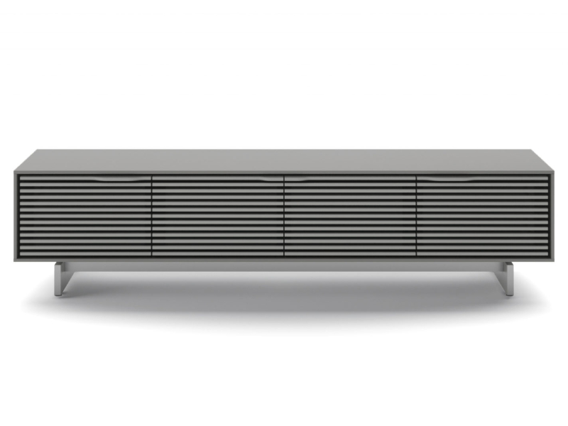 BDI Align 7473 Modern Low Profile TV Stand With Media Base In Fog Grey - BDIAL7473MEFOG