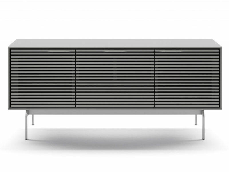 BDI Align 7477 Three Door Modern TV Stand With Console Base In Fog Grey - BDIAL7477COFOG