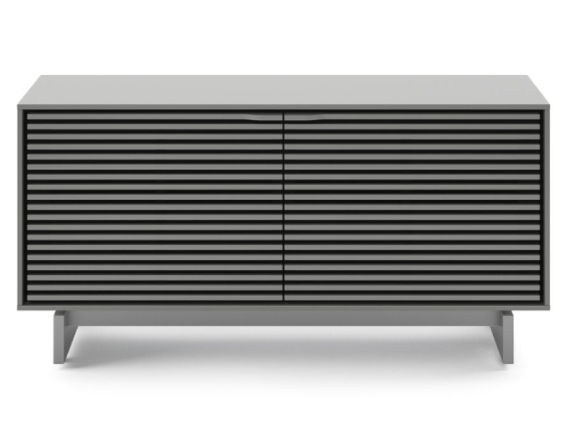 BDI Align 7478 Two Door Modern TV Stand With Media Base In Fog Grey - BDIAL7478MEFOG