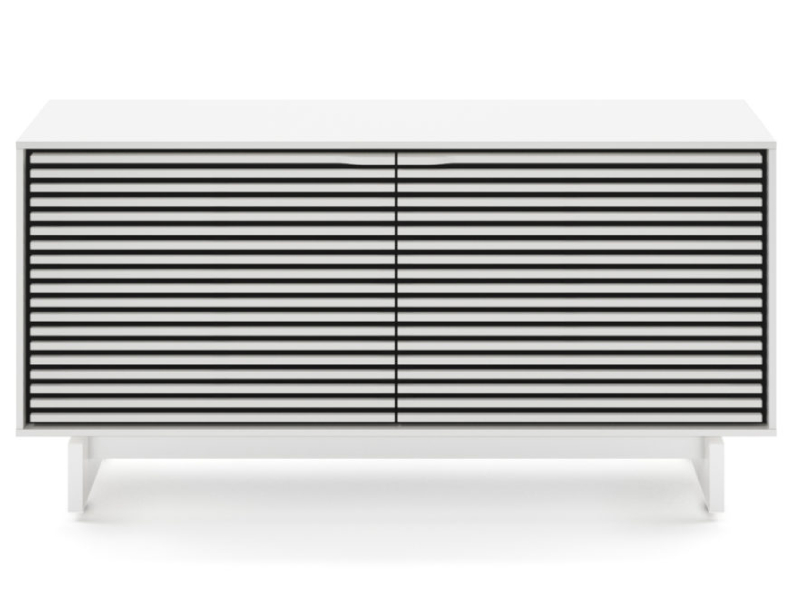 BDI Align 7478 Two Door Modern TV Stand With Media Base In Satin White - BDIAL7478MESW