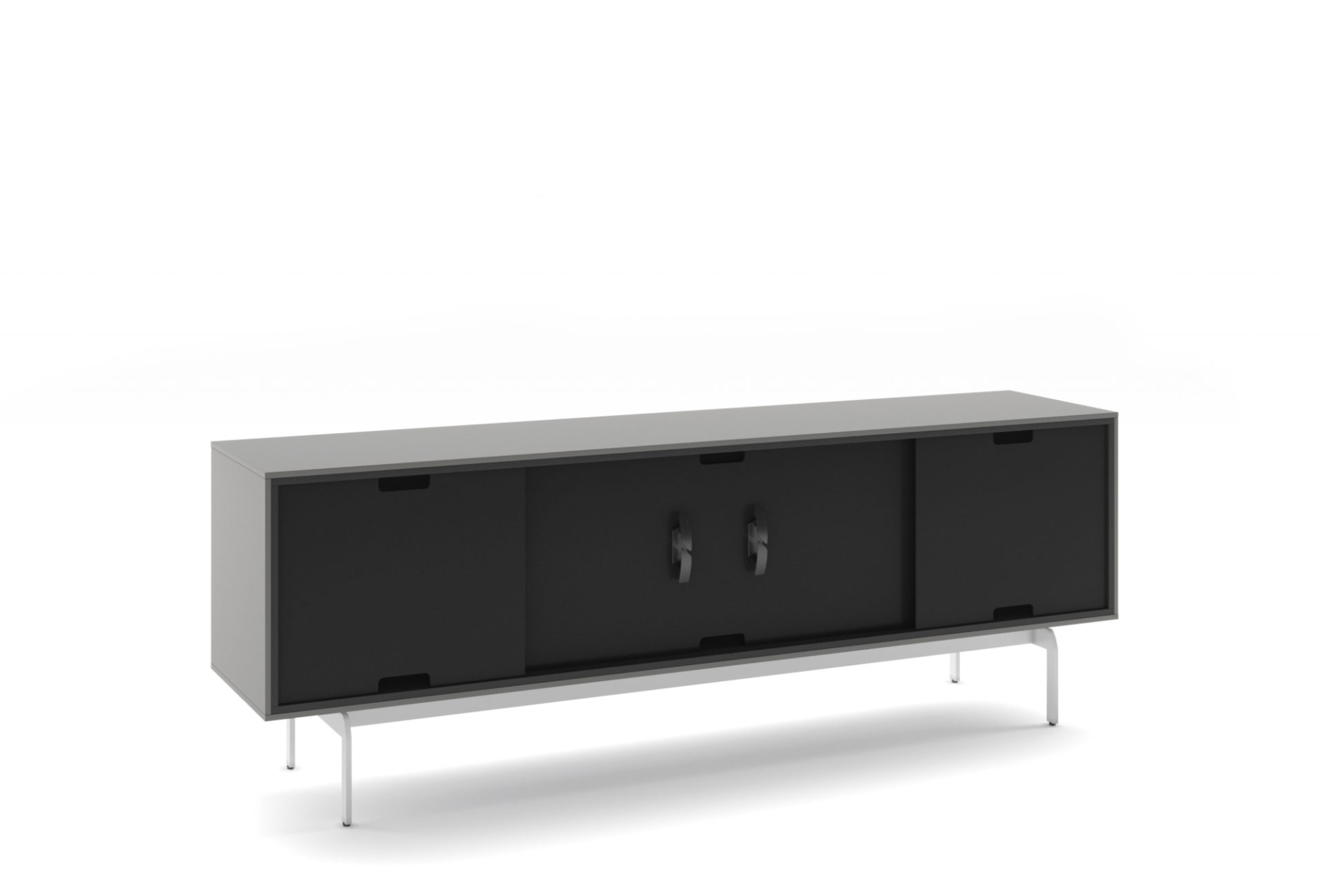 BDI Align 7479 Tall Modern TV Stand With Console Base In Fog Grey - BDIAL7479COFOG