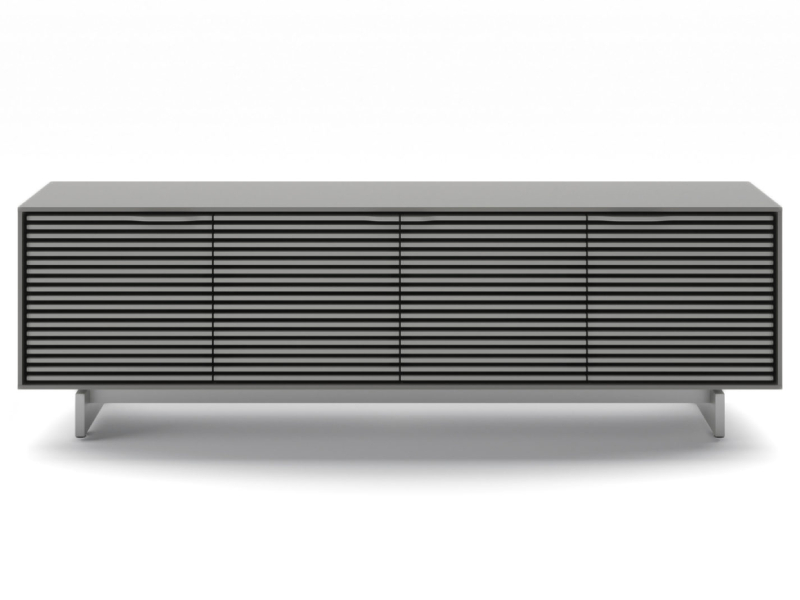 BDI Align 7479 Tall Modern TV Stand With Media Base In Fog Grey - BDIAL7479MEFOG