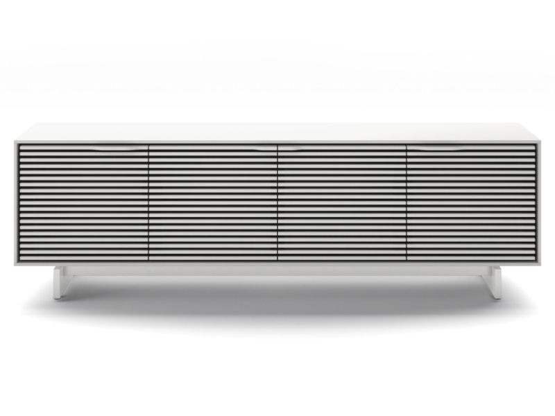 BDI Align 7479 Tall Modern TV Stand With Media Base In Satin White - BDIAL7479MESW