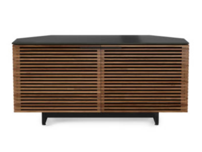 BDI Corridor 8175 Double Wide Corner TV Stand In Natural Walnut - BDICORR8175NWL