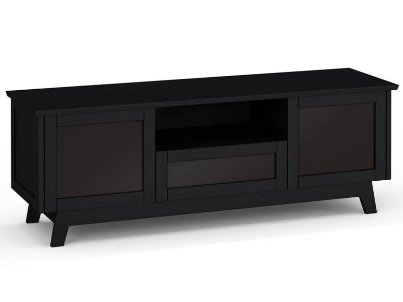 Salamander Designs Black Oak with Smoked Glass Doors TV Stand - SDAV5/7225/BO