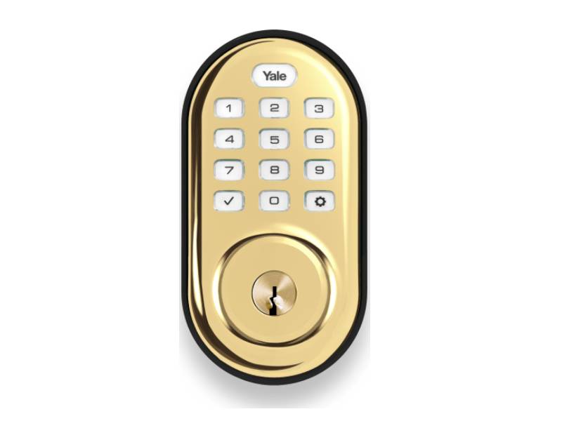 Control4 Yale Assure Deadbolt Push Button in Polished Brass - YRLD216C42605