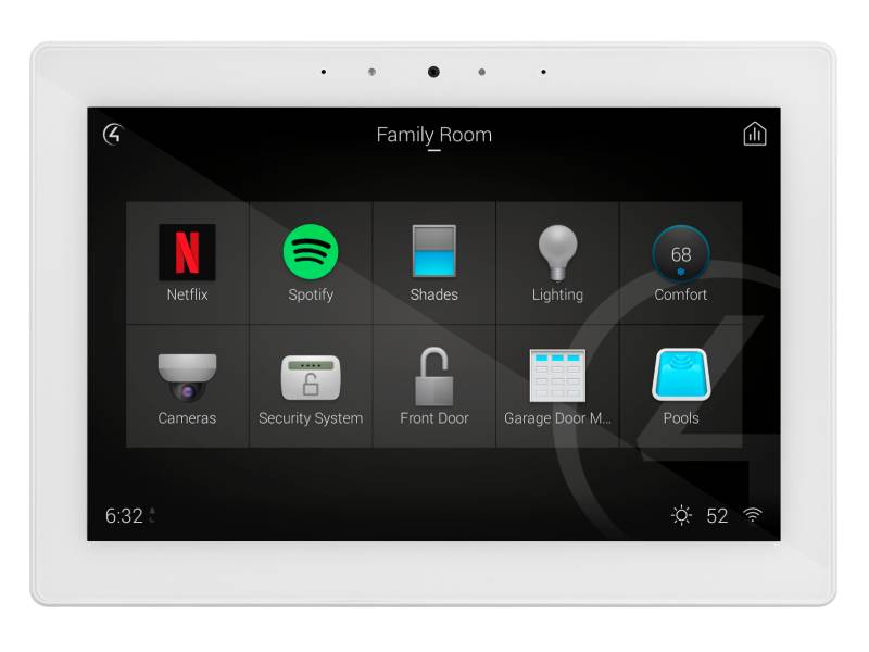 Control4 T4 Series In-Wall PoE Touchscreen - C4-T4IW10-WH