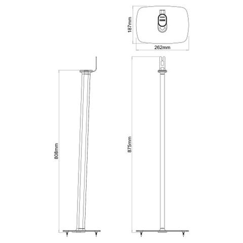 Flexson Floorstands For Sonos Play:1 In White - FLXP1FS2011