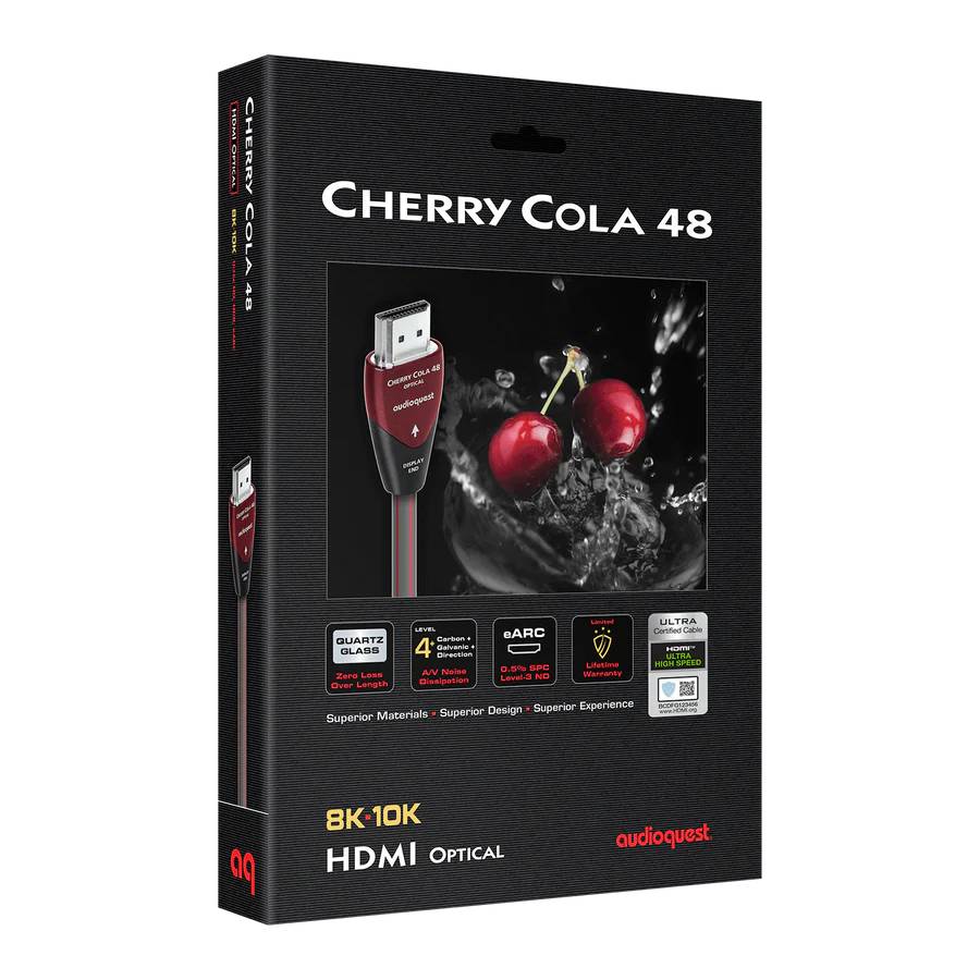 Audioquest 5 Meter Cherry Cola 48 Active Optical HDMI 2.1 Cable - HDM48CCOLA500
