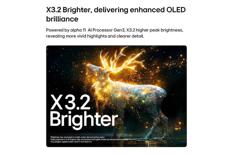 83" LG OLED83C6HUP OLED Evo AI C6 4K Smart TV (2026)