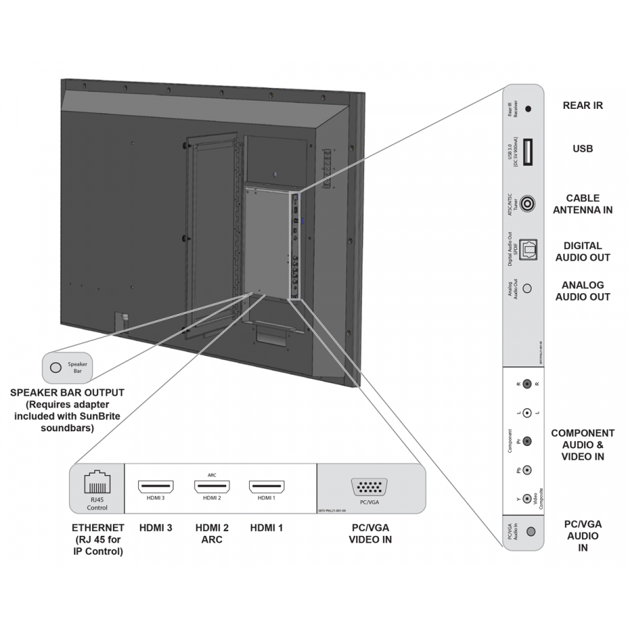 65" Sunbrite TV SB-V-65-4KHDR-BL Veranda Series Outdoor LED HDR 4K TV