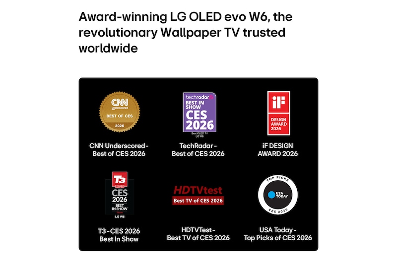 83" LG OLED83W6PUA Wallpaper OLED Evo AI W6 4K Smart TV (2026)